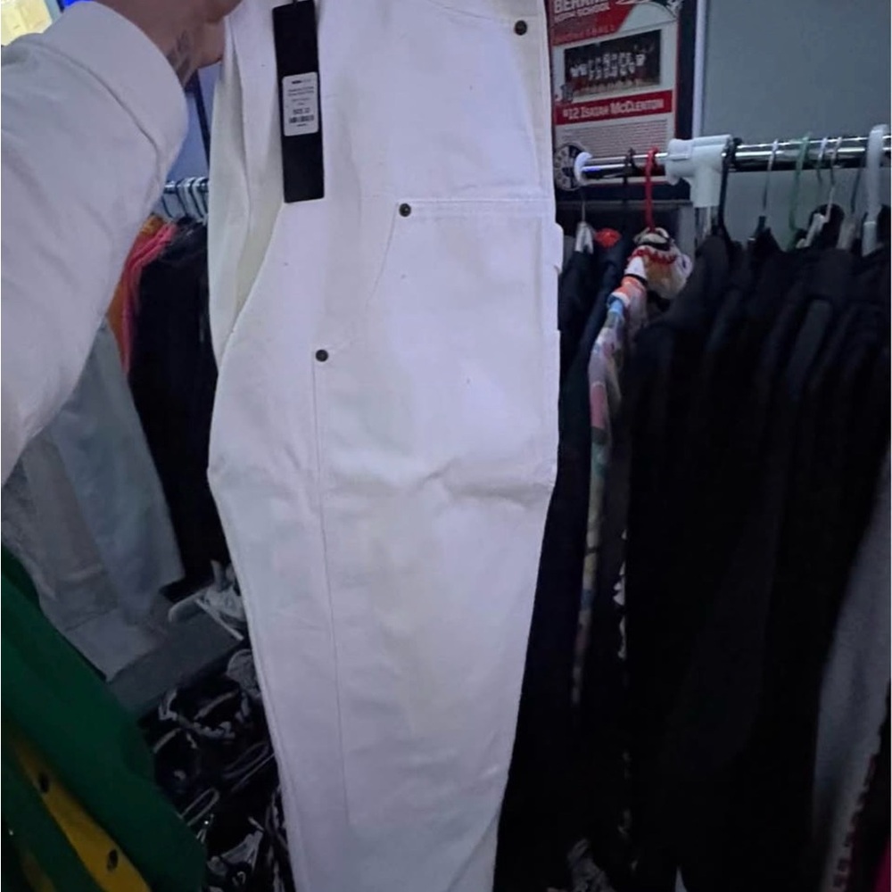 Fashion Nova Men's White Utility Pants